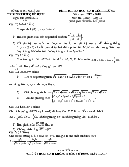 Đề thi chọn HSG Toán 10 năm học 2017 – 2018 trường THPT Quỳ Hợp 1 – Nghệ An