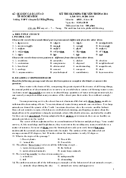 Đề thi Olympic truyền thống 30-4 lần thứ XVI - năm 2010 THPT Chuyên Lê Hồng Phong, TP Hồ Chí Minh môn Tiếng Anh lớp 10 có đáp án
