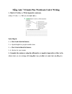 Tiếng Anh 7 Friends Plus Workbook Unit 6 Writing