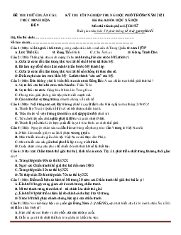Đề thi thử THPT môn Sử 2021 bám sát chuẩn cấu trúc đề minh họa có lời giải chi tiết và đáp án (Đề 9)