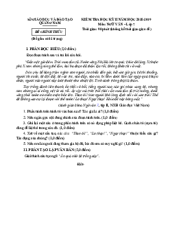 Đề thi học kỳ 2 môn Văn lớp 7 Quảng Nam 2018-2019 (có đáp án)