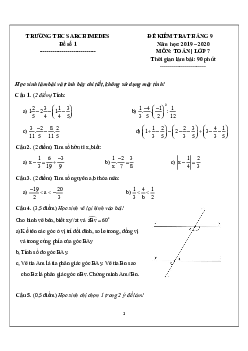 Đề kiểm tra Toán 7 tháng 9 năm 2019 – 2020 trường Archimedes Academy – Hà Nội