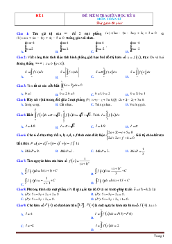 Bộ đề kiểm tra giữa học kỳ 2 toán 12 năm 2021 có đáp án