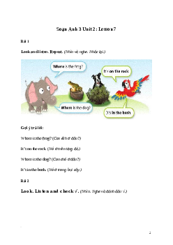 Tiếng Anh lớp 3 Unit 2: Lesson 7 trang 38 Explore Our World