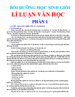 Tài liệu bồi dưỡng học sinh giỏi lí luận văn học phần 1