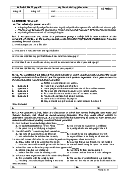 Đề thi chọn đội tuyển dự thi Học sinh giỏi quốc gia THPT năm 2021 môn Tiếng Anh tỉnh Khánh Hòa