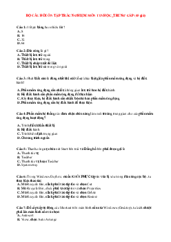 Tổng hợp Câu hỏi trắc nghiệm tin học | Trường Cao đẳng Kinh tế Kỹ thuật Công Thương