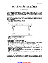 Bài tập Quản trị rủi ro (Kèm lời giải) | Đại học Kiến trúc Đà Nẵng