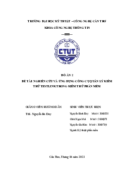 Đồ án 2 môn Kiểm thử phần mềm | Đại học Kỹ thuật - Công nghệ Cần Thơ