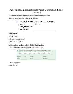 Giải sách bài tập Family and Friends 3 Workbook Unit 3 Lesson 6