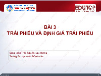 Bài 3 - Trái phiếu và định giá trái phiếu | Trường đại học Kinh tế Quốc Dân