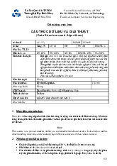 Đề cương môn Cấu trúc dữ liệu và giải thuật| Môn Cấu trúc dữ liệu và thuật toán| Trường Đại học Bách Khoa Hà Nội