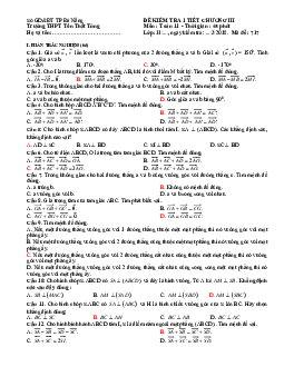 Đề kiểm tra 1 tiết Hình học 11 chương 3 trường THPT Tôn Thất Tùng – Đà Nẵng