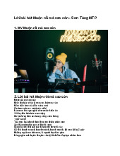 Lời bài hát Muộn rồi mà sao còn - Sơn Tùng MTP