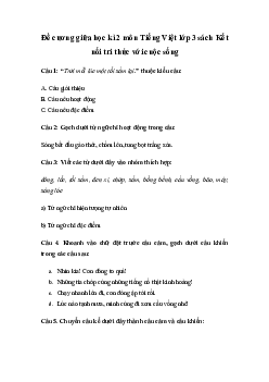 Đề cương ôn tập giữa học kì 2 môn Tiếng Việt lớp 3 năm 2023 - 2024 | Kết nối tri thức