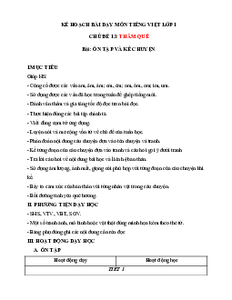 Chủ đề 13: Thăm quê  | Bài 5 | Giáo án Tiếng Việt 1 bộ sách Chân trời sáng tạo