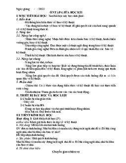 Giáo án Công nghệ 8 Ôn tập giữa HK1 | Chân trời sáng tạo