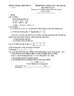 Đề thi cuối học kì 1 Toán 11 năm học 2019 – 2020 trường Việt Úc – TP HCM