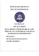 Thông tin và quyết định quản trị | Bài thảo luận Quản trị học