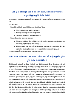 Viết đoạn văn nêu tình cảm, cảm xúc về một người gần gũi, thân thiết | Tập làm văn 4