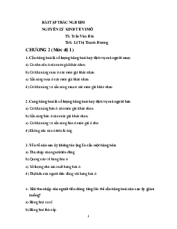 Bài tập nguyên lí vi mô