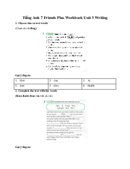 Tiếng Anh 7 Friends Plus Workbook Unit 3 Writing
