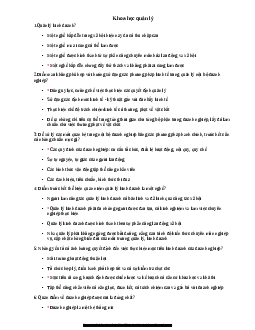 TOP 50 câu hỏi ôn tập học phần Khoa học quản lý ( có đáp án) | Đại học Kinh doanh và công nghệ Hà Nội