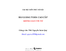 Bài giảng Toán Cao Cấp Không gian Vecto - Xác suất thống kê | Trường Đại học Kiến trúc Hà Nội