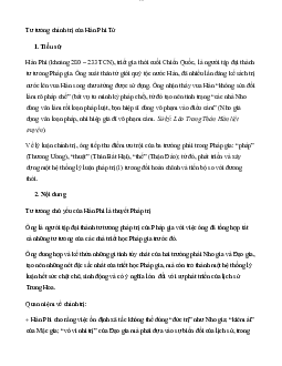 Tư tưởng chính trị của Hàn Phi Tử môn Triết học Mác -Lênin | Đại học sư phạm Hà nội 
