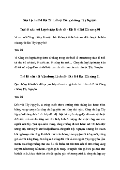 Giải Lịch sử Địa lí lớp 4 Bài 22: Lễ hội Cồng chiêng Tây Nguyên | Chân trời sáng tạo