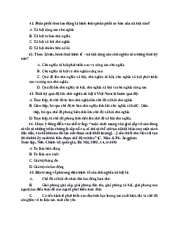 Trắc nghiệm chương 3 Chủ nghĩa xã hội khoa học