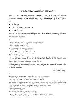 Thực hành tiếng Việt trang 70 | Soạn văn 11 Chân trời sáng tạo