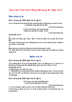 Soạn bài Thực hành tiếng Việt trang 40 | Ngữ văn 8 sách Kết nối tri thức