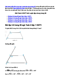 Toán 8 Kết nối tri thức bài: Luyện tập chung trang 56