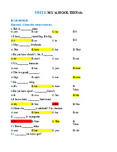 BÀI TẬP UNIT 8: HỌC CÁC ĐẠI TỪ HAVE, HAS VÀ GIỚI TỪ A/AN. Môn Enghish (ta) | Đại học Trường Đại học Công nghệ thông tin, Đại học Quốc gia Thành phố Hồ Chí Minh.