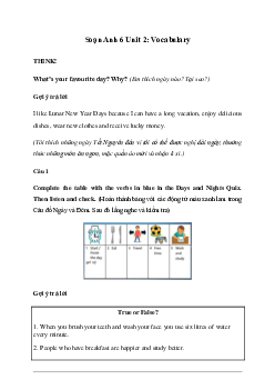 Giải Tiếng Anh 6 Unit 2: Vocabulary - Friends Plus