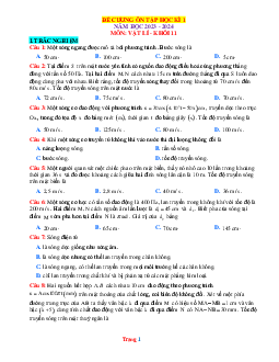 Đề Cương Ôn Tập Học Kỳ 1 Vật Lí 11 KNTT