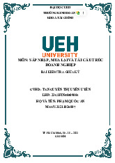 Bài Kiểm Tra Giữa Kỳ môn Sáp nhập, mua lại và tái cấu trúc doanh nghiệp  | Trường Đại học Kinh tế Thành phố Hồ Chí Minh