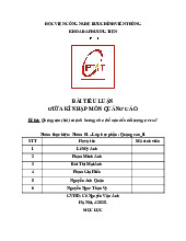 Bài tiểu luận giữa kì về Tác động của KOL đến trẻ em môn Nhập môn quảng cáo | Học viện Công Nghệ Bưu Chính Viễn Thông