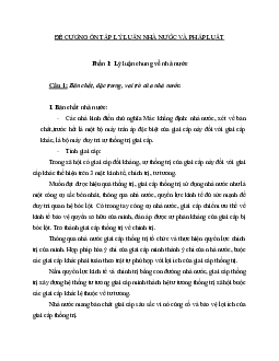 Đề cương ôn tập môn lý luận chung về nhà nước và pháp luật