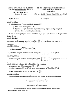 Đề chọn HSG Toán 10 vòng 1 năm 2020 – 2021 trường THPT Trần Nguyên Hãn – Hải Phòng