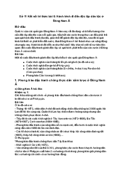 Sử 11 Kết nối tri thức bài 6: Hành trình đi đến độc lập dân tộc ở Đông Nam Á