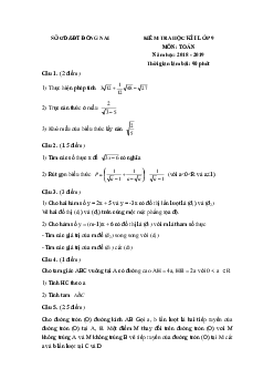 Đề thi học kì 1 lớp 9 môn Toán Sở GD&ĐT Đồng Nai năm học 2018 - 2019