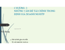 Chương 2 Vấn đề tài chính trong định giá doanh nghiệp môn Định giá doanh nghiệp | Học viện Công Nghệ Bưu Chính Viễn Thông