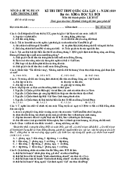 TOP 12 đề thi thử thpt Quốc gia môn Lịch sử năm 2019 có đáp án
