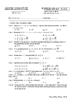 Đề cuối kỳ 2 Toán 10 năm 2022 – 2023 trường THPT Trần Phú – Phú Yên