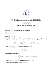 Đề thi chọn tuyển Olympic Đại số 2025-2026 | Trường Đại học Khoa học tự nhiên, Đại học Quốc gia Thành phố Hồ Chí Minh