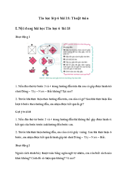 Giải Tin học 6 Bài 15: Thuật toán | Kết nối tri thức