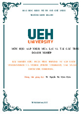 Bài nghiên cứu: phân tích thương vụ sáp nhập vincommerce và vineco (thuộc vingroup) vào masan consumer holdings môn Sáp nhập, mua lại và tái cấu trúc doanh nghiệp  | Trường Đại học Kinh tế Thành phố Hồ Chí Minh