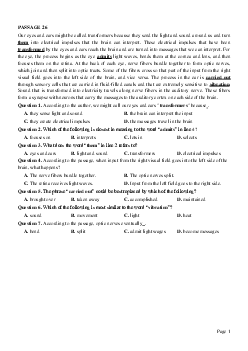PASSAGE 26_Theme 6. Health and Lifestyles (Sức khỏe và lối sống)